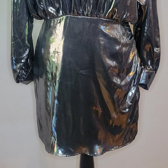 ZARA FOIL Metallic MINI DRESS MEDIUM - Picture 9 of 9